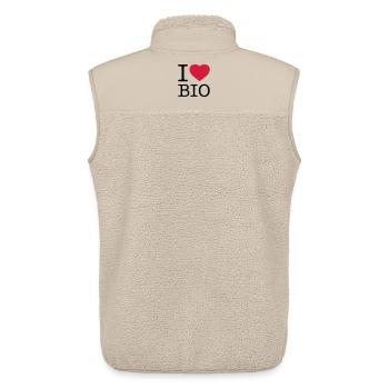 I LOVE BIO - Unisex Sherpaweste von Stanley/Stella - Beige - Hinten - AI Model Male 178 light (178cm)