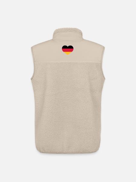 Deutschland Herz | Herz | Heart - Unisex Sherpa Gilet by Stanley/Stella - beige