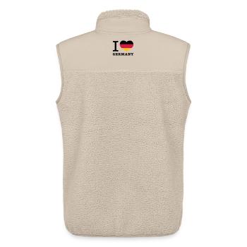 I love Germany | Herz | Heart - Veste sans manches sherpa unisexe Stanley/Stella - beige - Dos - AI Model Male 178 light (178cm)