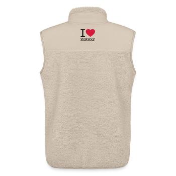 I LOVE NORWAY Norge Norwegen - Unisex Sherpa Gilet by Stanley/Stella - beige - Back - AI Model Male 178 light (178cm)