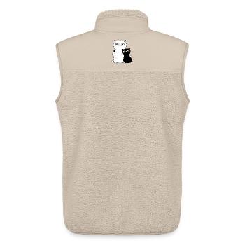 weiße Katze schwarzer Kater - Unisex Sherpaweste von Stanley/Stella - Beige - Hinten - AI Model Male 178 light (178cm)