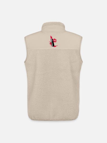 Lipstick with kissing lips - Unisex Sherpa Gilet by Stanley/Stella - beige