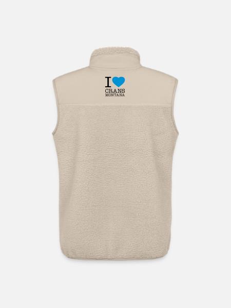 I LOVE CRANS-MONTANA - Unisex Sherpa Gilet by Stanley/Stella - beige