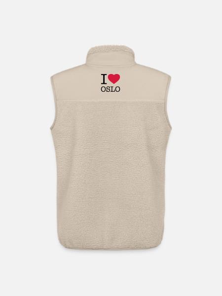 I LOVE OSLO Norway - Unisex Sherpa Gilet by Stanley/Stella - beige