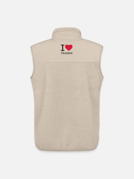 I LOVE THASSOS - Unisex Sherpa Gilet by Stanley/Stella - beige