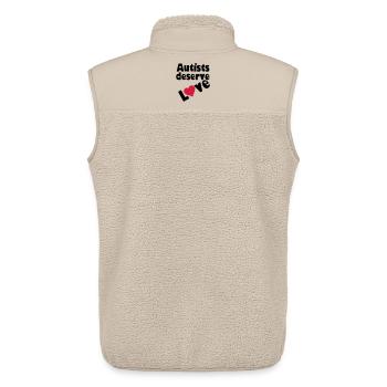 Autists deserve Love - Unisex Sherpa Gilet by Stanley/Stella - beige - Back - AI Model Male 178 light (178cm)