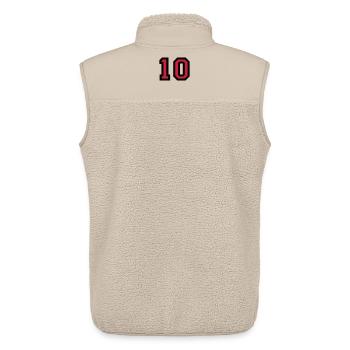 Le numéro 10 - le numéro dix - Veste sans manches sherpa unisexe Stanley/Stella - beige - Dos - AI Model Male 178 light (178cm)