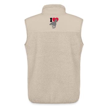I love Horses - Veste sans manches sherpa unisexe Stanley/Stella - beige - Dos - AI Model Male 178 light (178cm)