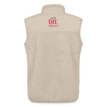 wir sind die anderen - Unisex Sherpaweste von Stanley/Stella - Beige - Hinten - AI Model Male 178 light (178cm)