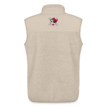 Ein Baby Skull Symbol mit Schnuller,Schleife und - Unisex Sherpaweste von Stanley/Stella - Beige - Hinten - AI Model Male 178 light (178cm)