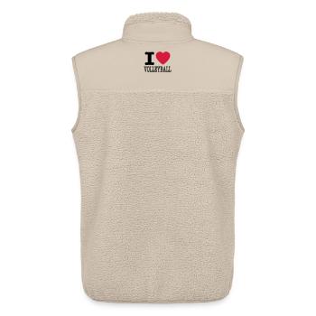 J'aime le volley-ball / j'aime la chemise de volleyball - Veste sans manches sherpa unisexe Stanley/Stella - beige - Dos - AI Model Male 178 light (178cm)