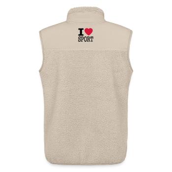 I love sports - Unisex Sherpa Gilet by Stanley/Stella - beige - Back - AI Model Male 178 light (178cm)