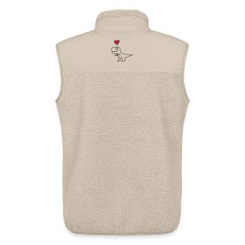 Dino Herz auf Schwarz - Unisex Sherpaweste von Stanley/Stella - Beige - Hinten - AI Model Male 178 light (178cm)