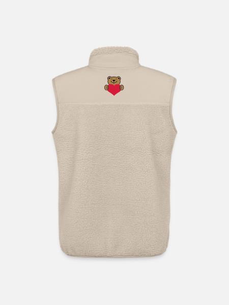 Herz | Bärchen | Heart | Bear - Unisex Sherpa Gilet by Stanley/Stella - beige