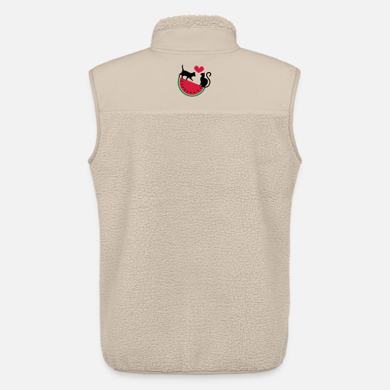 Melon Chat Amour - Veste sans manches sherpa unisexe Stanley/Stella - beige