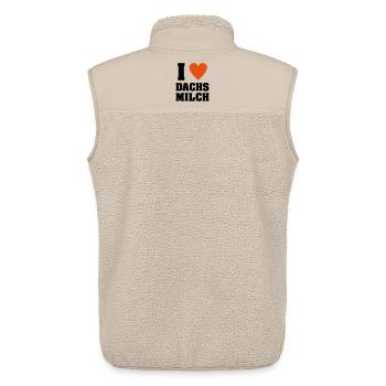 I love Dachsmilch - Unisex Sherpaweste von Stanley/Stella - Beige - Hinten - AI Model Male 178 light (178cm)