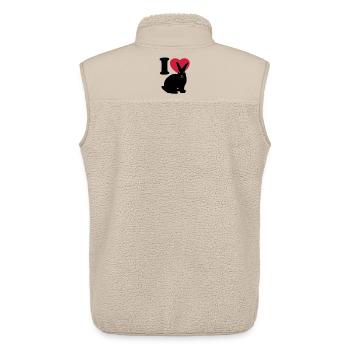 I love rabbits - Unisex Sherpa Gilet by Stanley/Stella - beige - Back - AI Model Male 178 light (178cm)