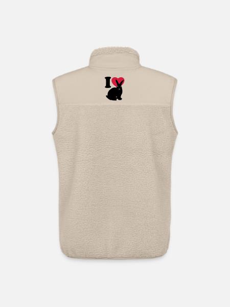 I love rabbits - Unisex Sherpa Gilet by Stanley/Stella - beige