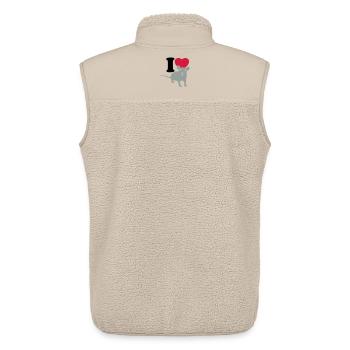 I love rats - Ich liebe Ratten - Unisex Sherpaweste von Stanley/Stella - Beige - Hinten - AI Model Male 178 light (178cm)