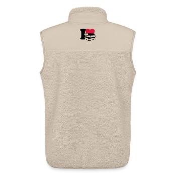 I love books - Ich liebe Bücher - Unisex Sherpaweste von Stanley/Stella - Beige - Hinten - AI Model Male 178 light (178cm)