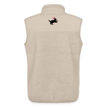 Kätzchen in einem Weihnachts-Hut. - Unisex Sherpaweste von Stanley/Stella - Beige - Hinten - AI Model Male 178 light (178cm)