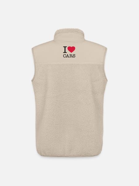 J’AIME LES VOITURES Autos - Veste sans manches sherpa unisexe Stanley/Stella - beige