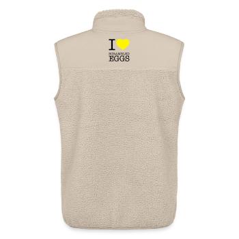 J’ADORE LES ŒUFS BROUILLÉS Rührei - Veste sans manches sherpa unisexe Stanley/Stella - beige - Dos - AI Model Male 178 light (178cm)
