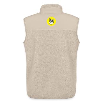 Pommes fourchette cercle jaune - Veste sans manches sherpa unisexe Stanley/Stella - beige - Dos - AI Model Male 178 light (178cm)
