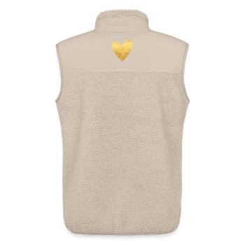 Coeur or je symbole cadeau d'amour - Veste sans manches sherpa unisexe Stanley/Stella - beige - Dos - AI Model Male 178 light (178cm)