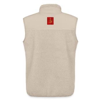 URSSR Barres Vintage Design / cadeau communisme - Veste sans manches sherpa unisexe Stanley/Stella - beige - Dos - AI Model Male 178 light (178cm)