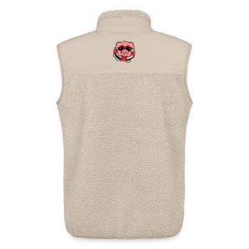 Un cochon avec une bouée de sauvetage - Veste sans manches sherpa unisexe Stanley/Stella - beige - Dos - AI Model Male 178 light (178cm)