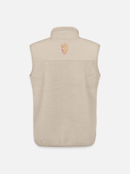 Farbiger Totenkopf Ornament - Unisex Sherpaweste von Stanley/Stella - Beige
