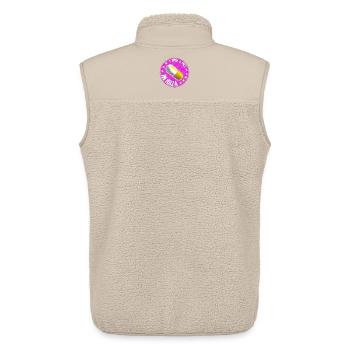 Humorvolle Pillen-Affirmation im Retro-Stil - Unisex Sherpaweste von Stanley/Stella - Beige - Hinten - AI Model Male 178 light (178cm)