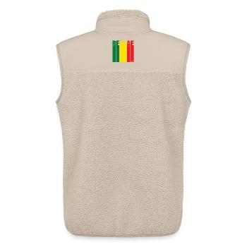 Reggae Color Block Banner - Unisex Sherpa Gilet by Stanley/Stella - beige - Back - AI Model Male 178 light (178cm)