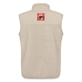Feuerroter Traktor im Inferno - Unisex Sherpaweste von Stanley/Stella - Beige - Hinten - AI Model Male 178 light (178cm)