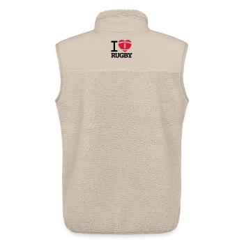 I love Rugby - Veste sans manches sherpa unisexe Stanley/Stella - beige - Dos - AI Model Male 178 light (178cm)