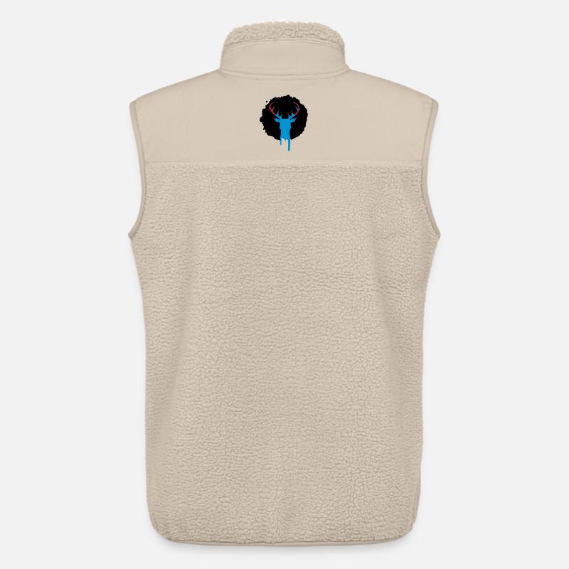 Patch de cerf graffiti - Veste sans manches sherpa unisexe Stanley/Stella - beige