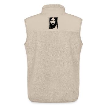 Jesus Silhouette Christian Faith Minimal Shirt - Unisex Sherpa Gilet by Stanley/Stella - beige - Back - AI Model Male 178 light (178cm)