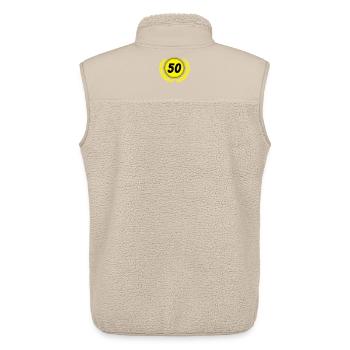 50th Birthday, 50th Anniversary Laurel Wreath(25) - Unisex Sherpa Gilet by Stanley/Stella - beige - Back - AI Model Male 178 light (178cm)