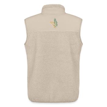 une feuille de palme verte et une feuille de palme d’or - Veste sans manches sherpa unisexe Stanley/Stella - beige - Dos - AI Model Male 178 light (178cm)