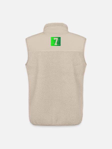 Green Stripe-7 Contrast Design - Unisex Sherpa Gilet by Stanley/Stella - beige