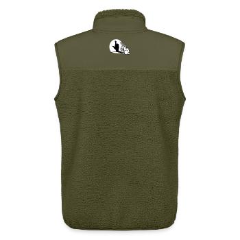 Funny rabbit hand shadow crossing fingers - Unisex Sherpa Gilet by Stanley/Stella - khaki - Back - AI Model Male 178 light (178cm)
