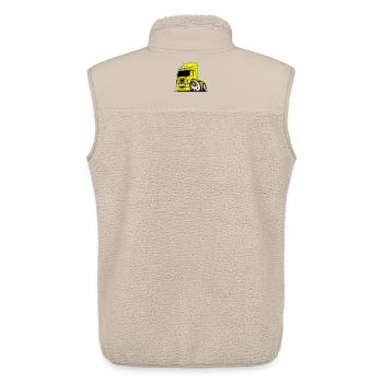 Gelber Truck Cartoon mit Oversized Felge - Unisex Sherpaweste von Stanley/Stella - Beige - Hinten - AI Model Male 178 light (178cm)