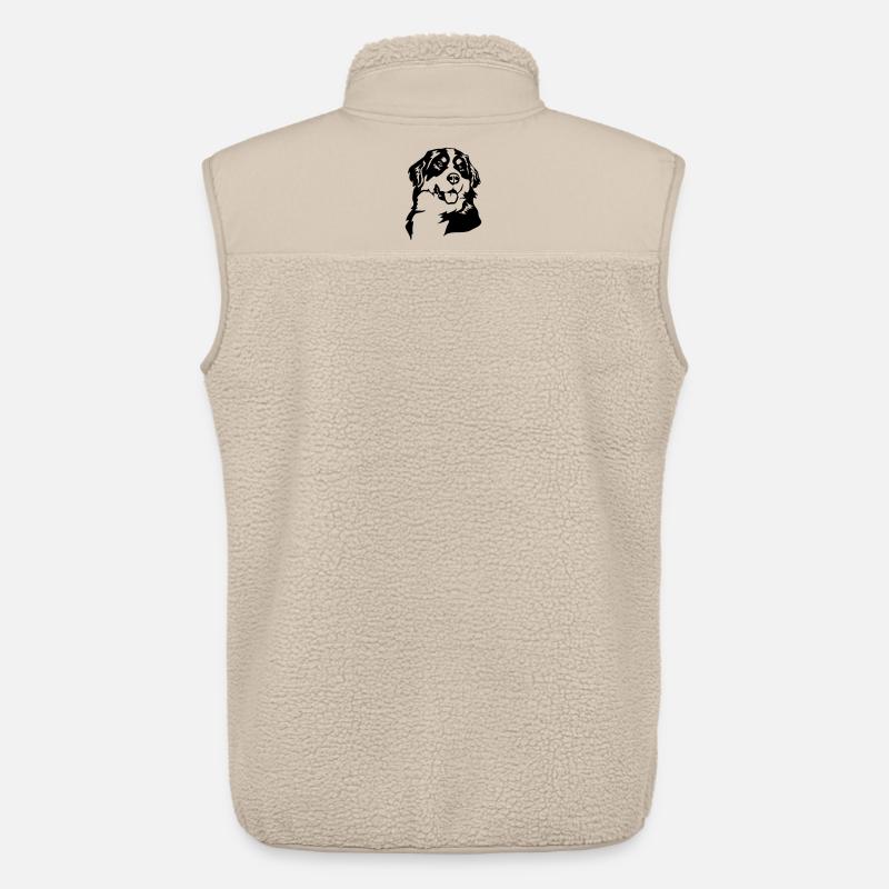 Berner Sennenhund Kopf - Unisex Sherpaweste von Stanley/Stella - Beige