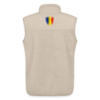 Distressed Blue Yellow Red Shield - Unisex Sherpa Gilet by Stanley/Stella - beige - Back - AI Model Male 178 light (178cm)