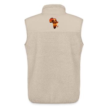 Carte du safari africain - Veste sans manches sherpa unisexe Stanley/Stella - beige - Dos - AI Model Male 178 light (178cm)