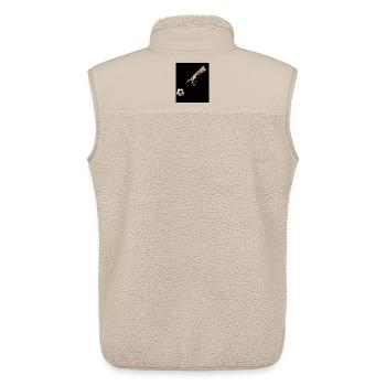 Surreale Hand und Fußbälle Illustration - Unisex Sherpaweste von Stanley/Stella - Beige - Hinten - AI Model Male 178 light (178cm)