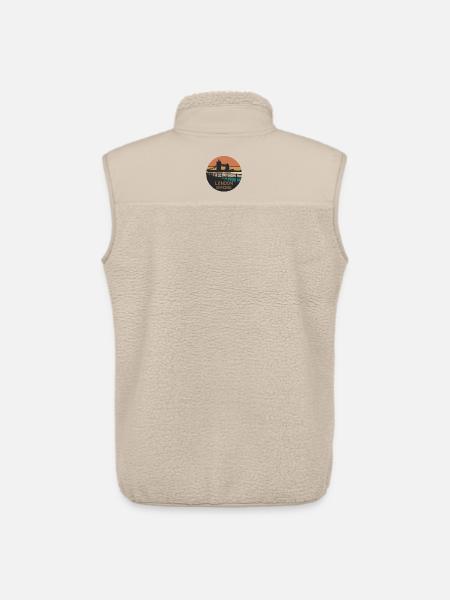 London Bridge Retro Sunset - Unisex Sherpa Gilet by Stanley/Stella - beige