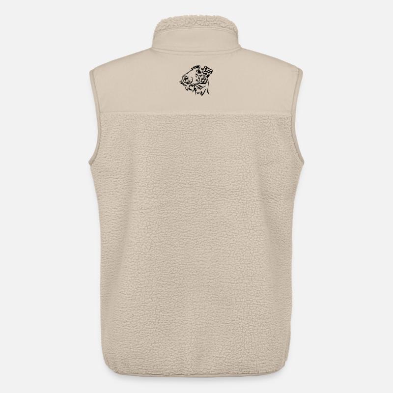 Foxterrier Kopf - Unisex Sherpaweste von Stanley/Stella - Beige