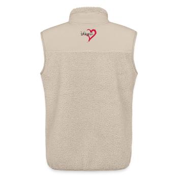 Lieblingsplatz Kissen mit Herz - Unisex Sherpaweste von Stanley/Stella - Beige - Hinten - AI Model Male 178 light (178cm)